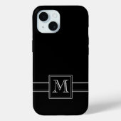 Coques Case-Mate iPhone Noir solide avec Monogramme (Verso)