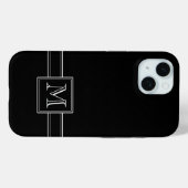 Coques Case-Mate iPhone Noir solide avec Monogramme (Verso (horizontal))