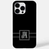 Coques Case-Mate iPhone Noir solide avec trois monogrammes (Verso)