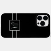 Coques Case-Mate iPhone Noir solide avec trois monogrammes (Verso (horizontal))