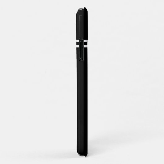 Coques Case-Mate iPhone Noir solide, monogramme personnalisé initial, votr (Dos/Droite)