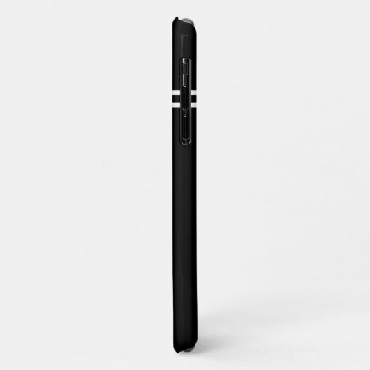 Coques Case-Mate iPhone Noir solide, monogramme personnalisé initial, votr (Dos/Gauche)