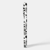 Coques Case-Mate iPhone Noir sur cercle blanc points cachemire style motif (Verso / Gauche)