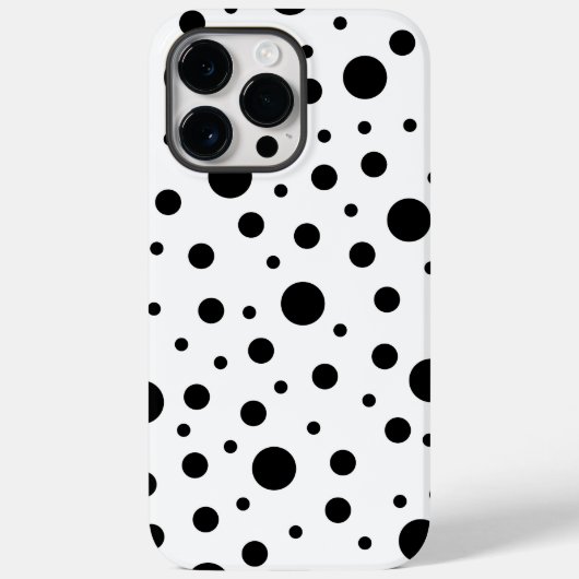 Coques Case-Mate iPhone Noir sur le Motif Polka blanc (Verso)