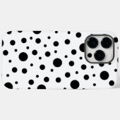 Coques Case-Mate iPhone Noir sur le Motif Polka blanc (Verso (horizontal))