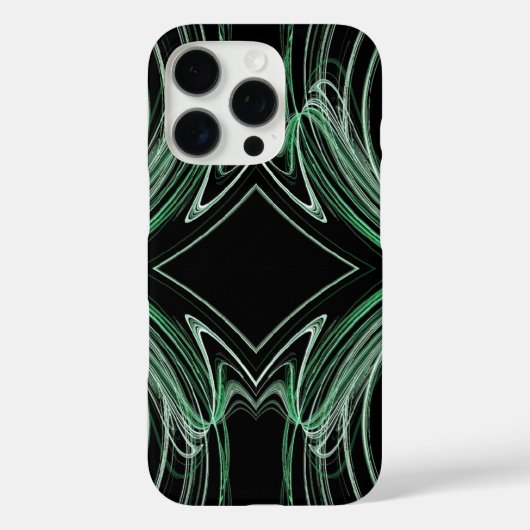 Coques Case-Mate iPhone Noir & Vert Ajustements fractals pour tous les ca (Verso)