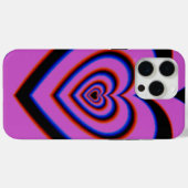 Coques Case-Mate iPhone Noir violet Trippy Hypnotique Motif d'amour du coe (Verso (horizontal))