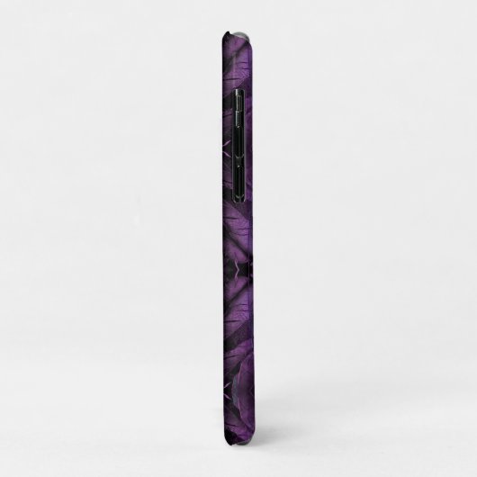 Coques Case-Mate iPhone Noir violet violet Plumes (Dos/Gauche)