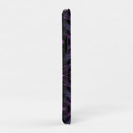 Coques Case-Mate iPhone Noir violet violet Plumes (Dos/Droite)