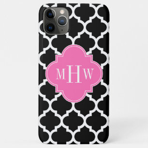 Case-Mate iPhone Case Noir Whal Marocain #5 Hot Rose #2 Nom Monogramme