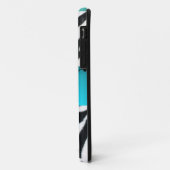 COQUES Case-Mate iPhone NOIR ZEBRA FOUR TURQUOISE AQUA BLEU GEM MONOGRAM, (Dos/Gauche)