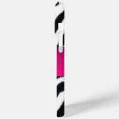 COQUES Case-Mate iPhone NOIR ZEBRA FUR FUCHSIA ROSE GEM MONOGRAM, (Verso / Gauche)