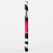 COQUES Case-Mate iPhone NOIR ZEBRA FUR FUCHSIA ROSE GEM MONOGRAM, (Dos/Droite)