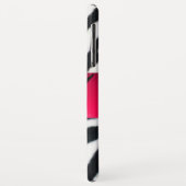 COQUES Case-Mate iPhone NOIR ZEBRA FUR FUCHSIA ROSE GEM MONOGRAM, (Dos/Gauche)