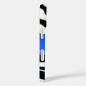 COQUES Case-Mate iPhone NOIR ZEBRA FUR SAPPHIRE BLEU GEM MONOGRAM, (Verso / Droite)