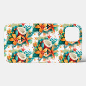 Coques Case-Mate iPhone noix de coco aux fleurs et coquilles (Verso (horizontal))