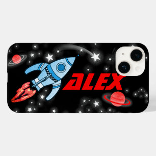 Coques Pour iPhone Nom 4 lettre espace de fusée noir