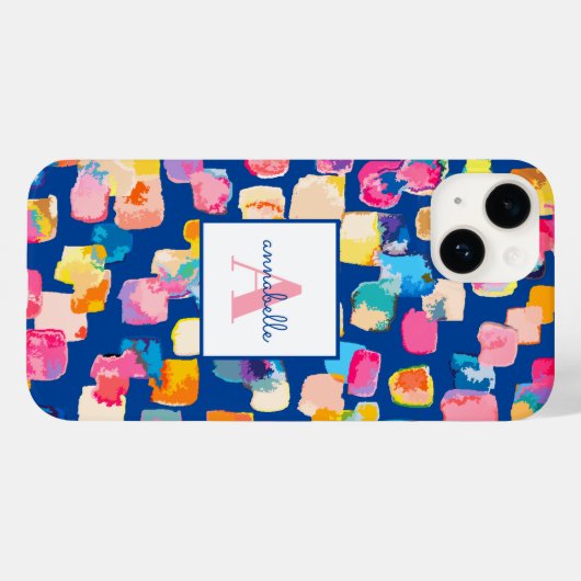 Coques Case-Mate iPhone Nom Abstrait clair monogramme (Verso (horizontal))