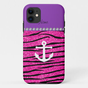 Etui iPhone Case-Mate Nom ancre blanche parties scintillant rose chaud z