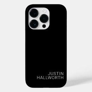 Coque Pour iPhone 14 Pro Nom blanc moderne sur fond noir