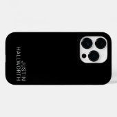 Coques Case-Mate iPhone Nom blanc moderne sur fond noir (Verso (horizontal))
