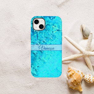 Coque Pour iPhone 14 Plus Nom bleu Pacifique personnalisé