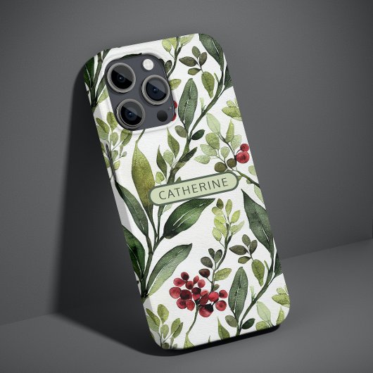Coques Case-Mate iPhone Nom botanique floral élégant à l'aquarelle