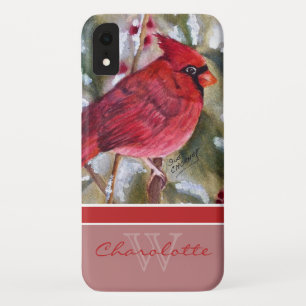 Case-Mate iPhone Case Nom cardinal rouge élégant de monogramme