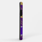 Coques Case-Mate iPhone Nom coeur or violet bachelorette de coeur (Dos/Droite)