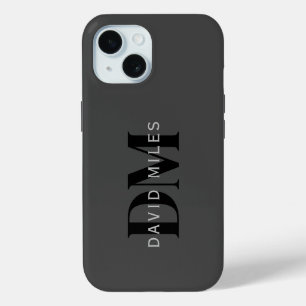 Coque Pour iPhone 15 Nom commercial modifiable (ou tout autre texte) Gr