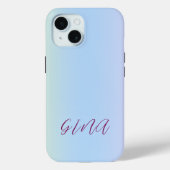 Coques Case-Mate iPhone Nom contemporain tendance Bleu clair (Verso)