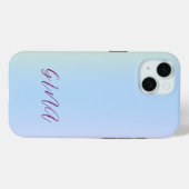 Coques Case-Mate iPhone Nom contemporain tendance Bleu clair (Verso (horizontal))