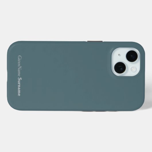 Coques Case-Mate iPhone Nom customisé Marbre élégant Bleu Cadet gris (Verso (horizontal))