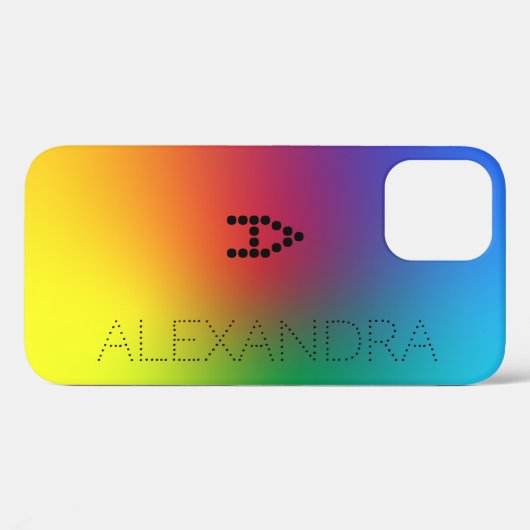 Coques Case-Mate iPhone Nom customisé & Monogramme Police tendance, Arc-en (Verso (horizontal))