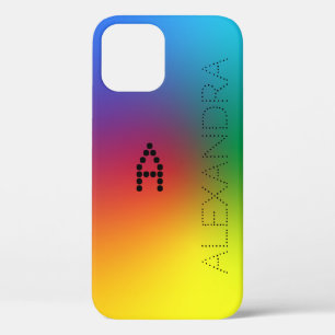 Case-Mate iPhone Case Nom customisé & Monogramme Police tendance, Arc-en