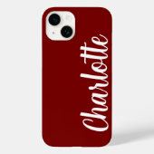 Coques Case-Mate iPhone Nom customisé Style Moderne Minimal Cerisier Rouge (Verso)
