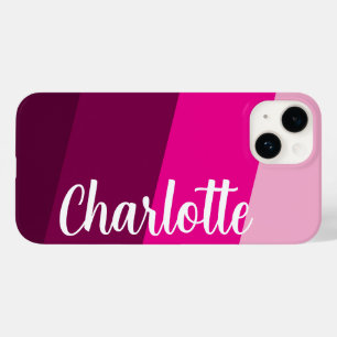 Coque Pour iPhone 14 Nom customisé Style moderne minimal couleur rose