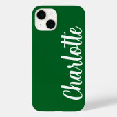 Coques Case-Mate iPhone Nom customisé Style Moderne Minimal Vert foncé (Verso)