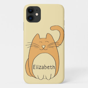 Case-Mate iPhone Case Nom d'ajout de chat de dessin Beige