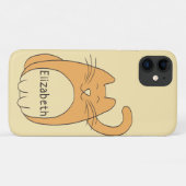 Coques Case-Mate iPhone Nom d'ajout de chat de dessin| Beige (Dos (Horizontal))