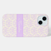 Coques Case-Mate iPhone Nom damask clair violet & crème (Verso (horizontal))