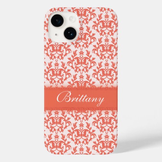 Coques Case-Mate iPhone Nom Damask orange emberglow pour l'iphone (Verso)