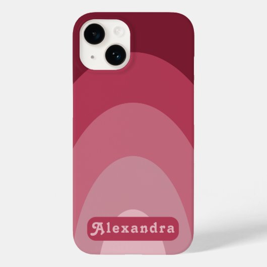 Coques Case-Mate iPhone Nom d'arche simple rétro rose (Verso)