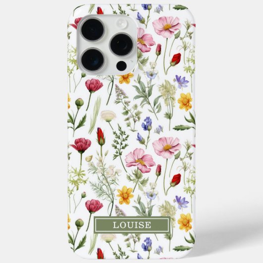 Coques Case-Mate iPhone Nom de belles fleurs sauvages botaniques (Verso)