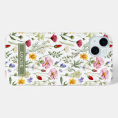 Coques Case-Mate iPhone Nom de belles fleurs sauvages botaniques (Verso (horizontal))
