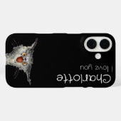 Coques Case-Mate iPhone Nom de chats de caricature noir mignon (Verso (horizontal))