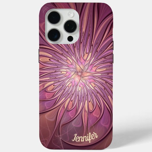 Coques Case-Mate iPhone Nom de couleurs de baies fractales florales modern (Verso)