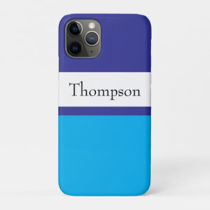 Case-Mate iPhone Case Nom de famille rayé bleu personnalisé
