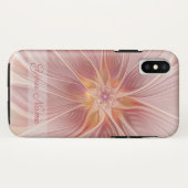 Coques Case-Mate iPhone Nom de fleur d'art fractal abstrait rêve rose pâle (Dos (Horizontal))