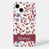 Coques Case-Mate iPhone Nom de fleur sauvage aquarelle rouge violet (Verso)